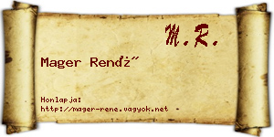 Mager René névjegykártya